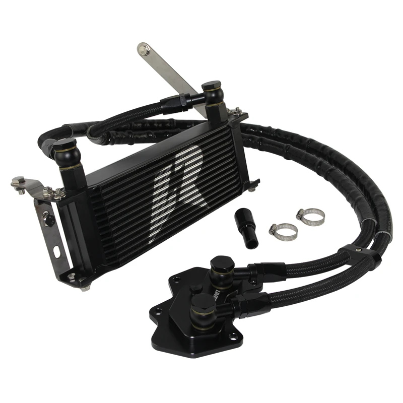 Kit de enfriador de aceite de aluminio, 14 filas, negro, para VW Golf R GTI MK5 MK6 03-08 y AUDI A3/S3 06-08