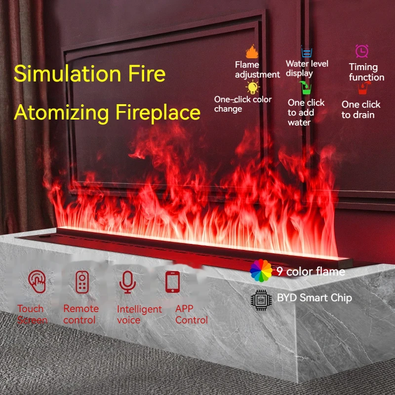 

80CM Simulation Fire Flame Electric Fireplace Mist Decorative Intelligent Fireplace Humidifier Stove Household Flame Steam Stove
