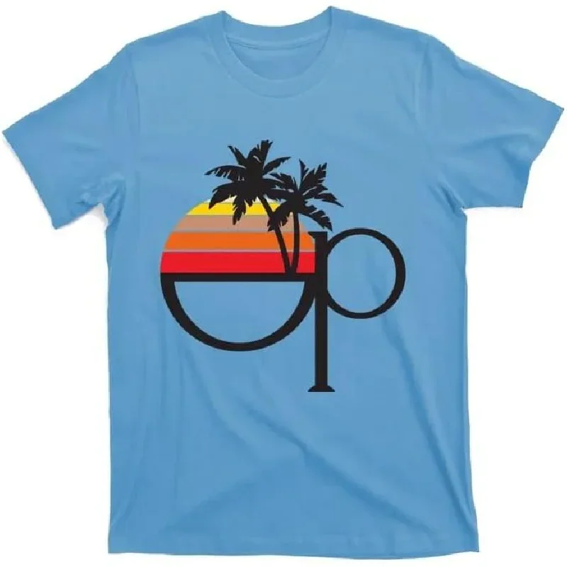 Ocean Pacific 80s retro sunset T-shirt man Woman couple short summer tees casual cotton new arrival fashionons