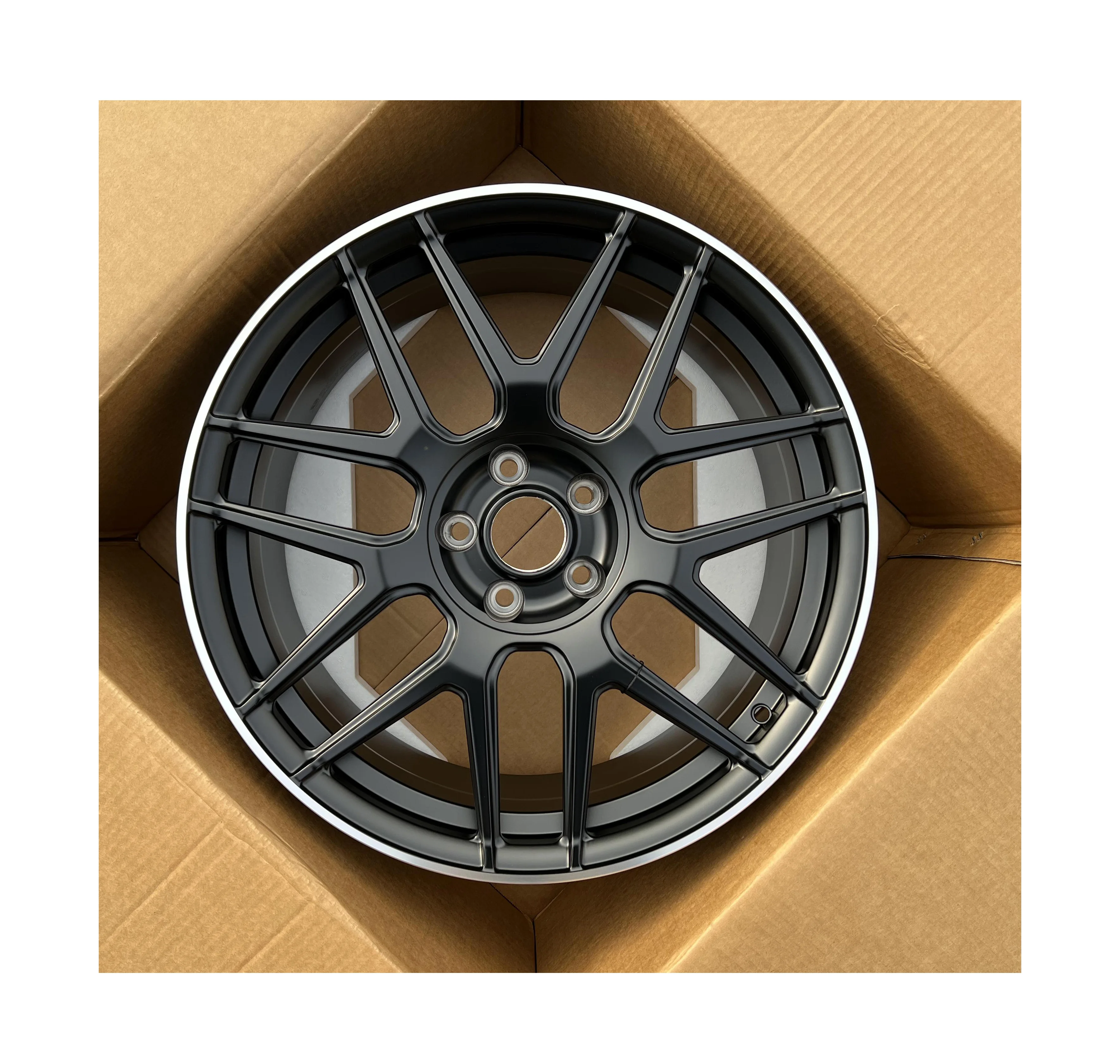 

In Stock Aluminium Alloy Forged Wheels Matte Black Machining Lip 8JX18 5*112 for Mercedes-Benz W447 V-Class C-Class E-Class