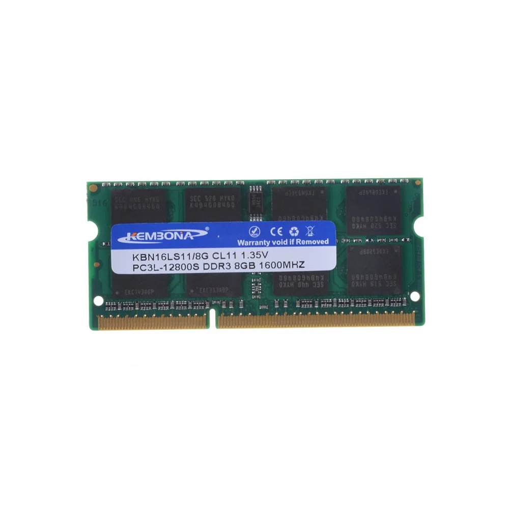 KEMBONA bilgisayar dizüstü bellek DDR3L DDR3 8GB 1600MHz PC3-12800 1.35V KBN16LS11/8 olmayan ECC CL11 SODIMM Intel Ram bellek