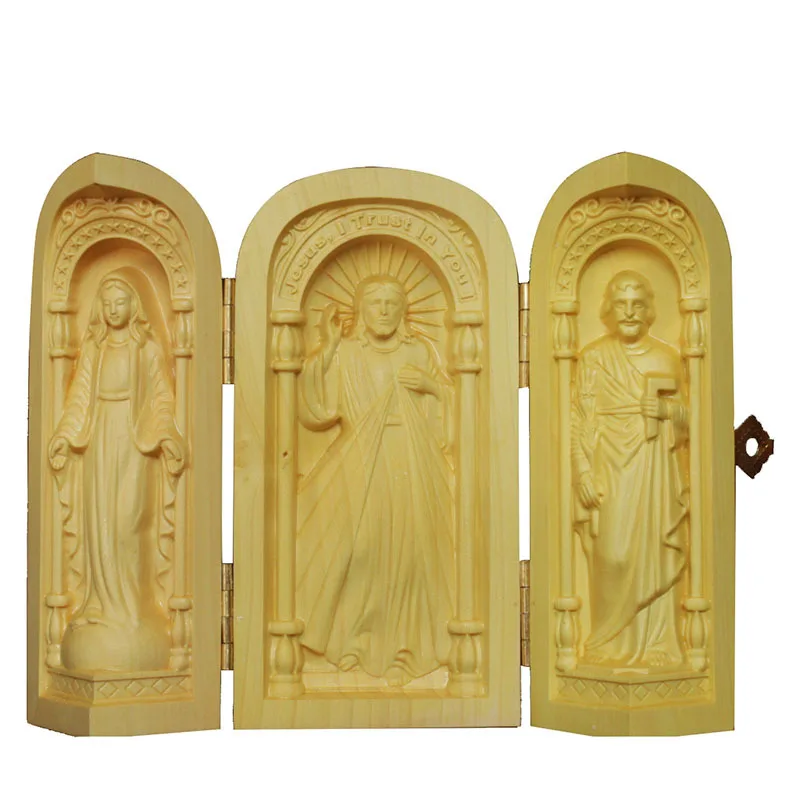 

Solid Wood Carving of The Virgin Mary Joseph, Foldable Portable Sculpture, Decoration for Living Room and Bedroom, Modern Art