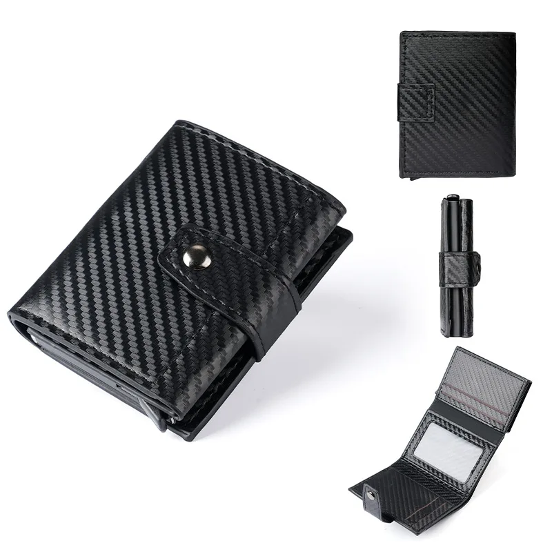 大容量カードウォレット 小型カードウォレット スリムミニメンズウォレット RFIDカードクリップ フォトホルダー ショート男性用財布