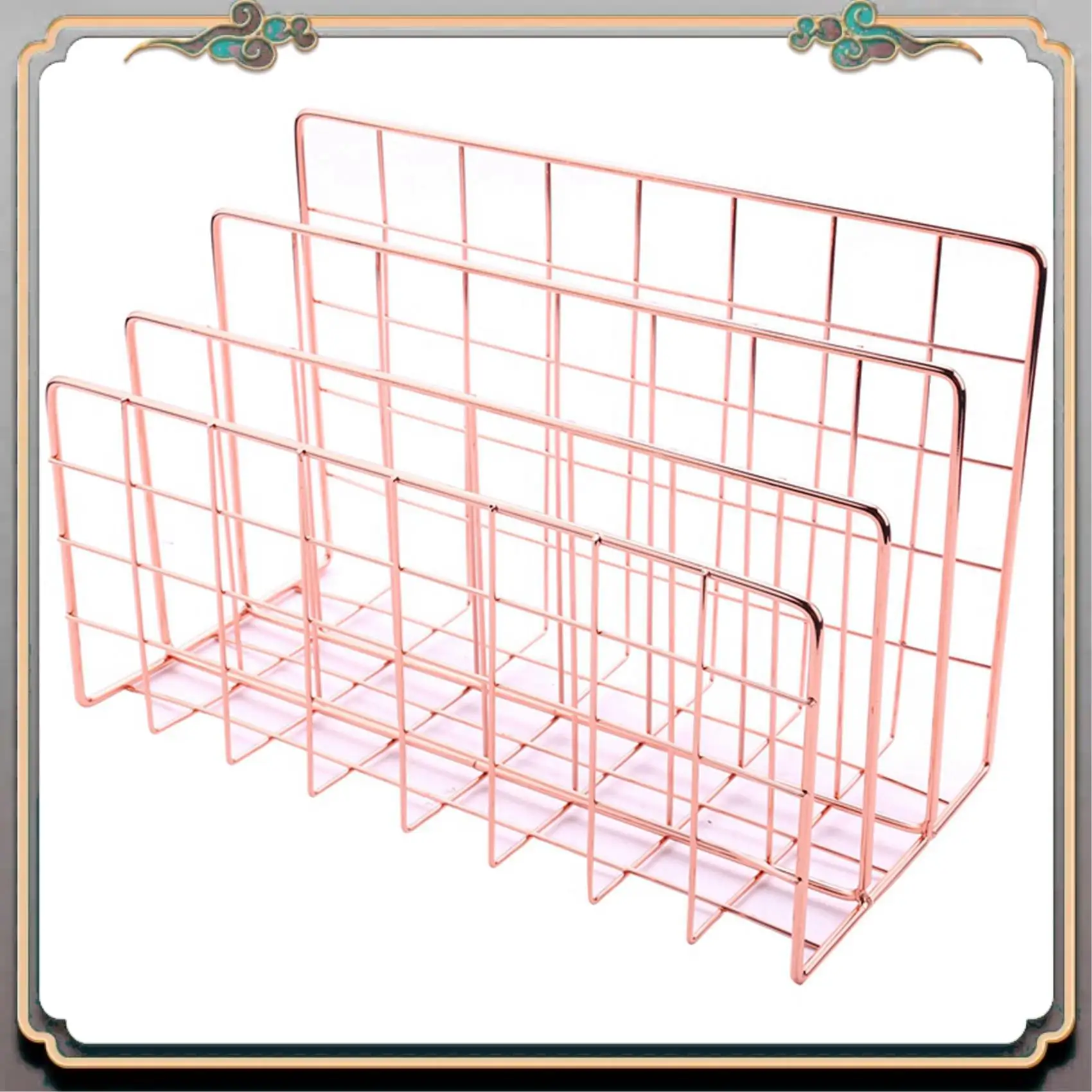 A46M-3X Desktop Mail Organizer, 3-Slot Metal Wire Mail Sorter, Letter Organizer For Letters, Mails, Books,Postcards And More
