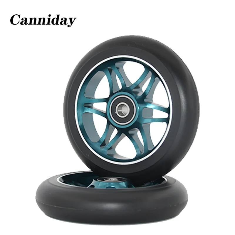 

2PCS 110mm Good Quality Stunt Scooter Wheel With High Elastic PU Aluminum Alloy Hub 608 ABEC-9 Bearings 88A Roller Skates Wheel