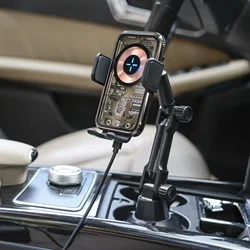 15W Qi Wireless Car Charger Automatic Clamping Car Cup Phone Holder Fast Charging for Samsung Xiaomi for iPhone Cup Mount