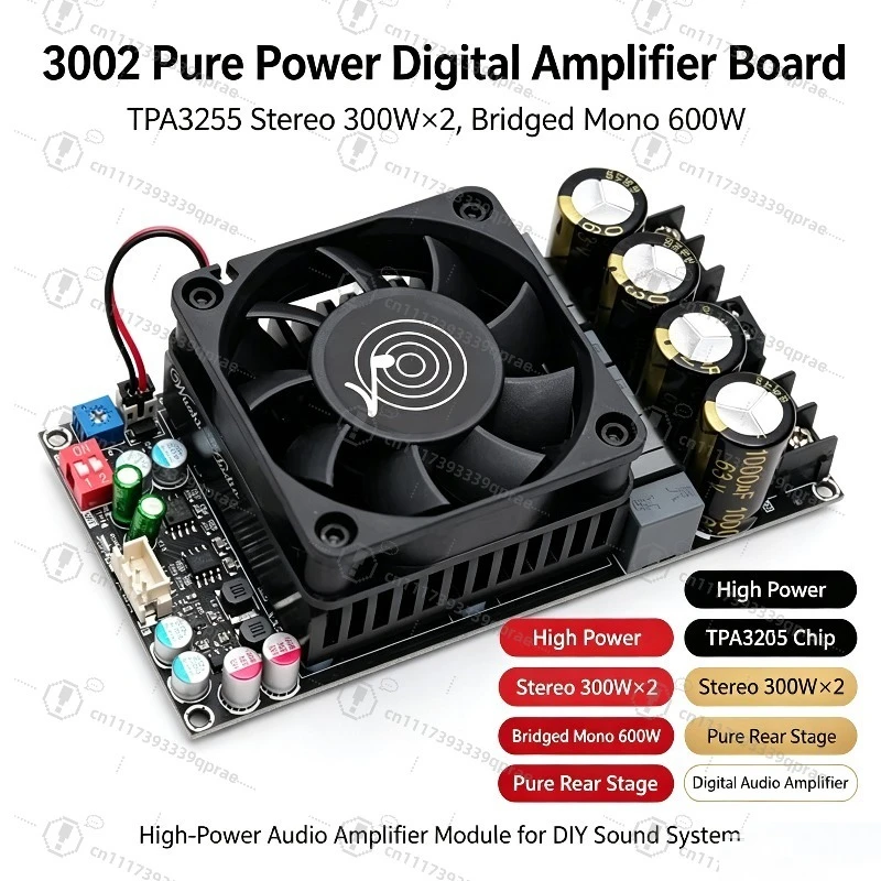 ZK‑3002 TPA3255 Pure Post‑Stage Amplifier Board 300W×2 Stereo Bridged Mono 600W Hifi Audio AMP Module