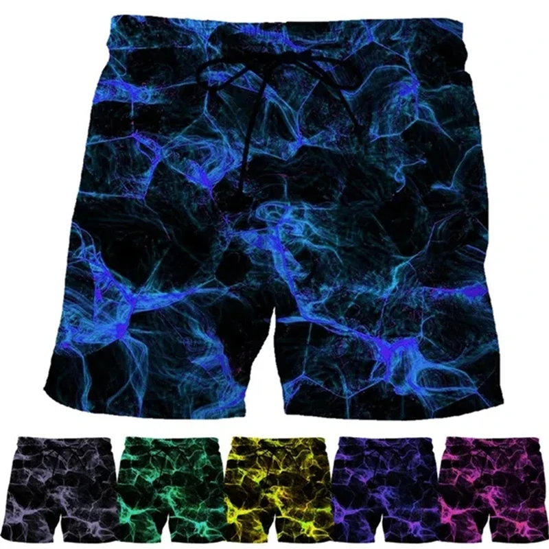 New Dark Colors 3D Swimming Shorts Men Misty Summer Shorts Trunks Casual Comfort Beach Short Pants Masculino Swimsuit homme