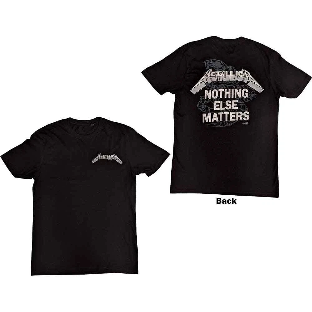 Camiseta Metallica Nothing Else Matters 100% Algodão com Estampa Gráfica para Homens e Mulheres, Moda de Verão
