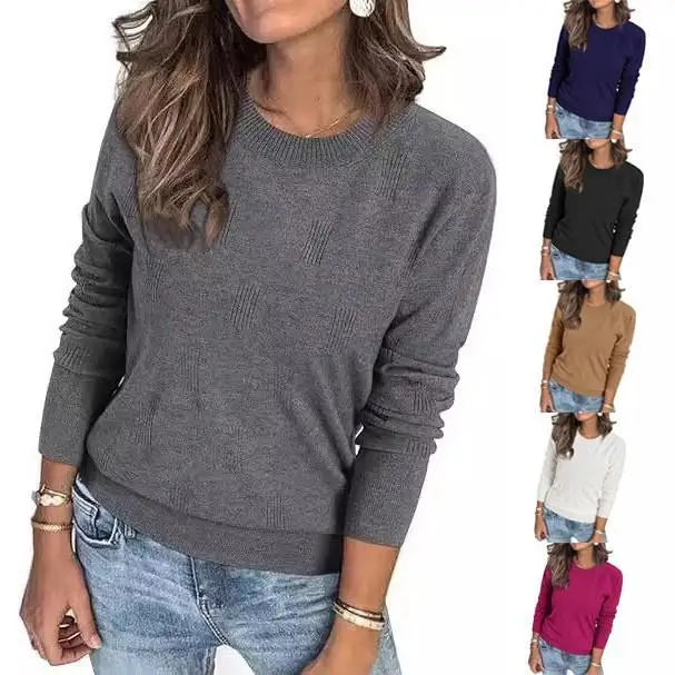 

Женский вязаный пуловер с 3D-эффектом, стандартный крой, средний тонкий модный повседневный топ для осеннего сезона