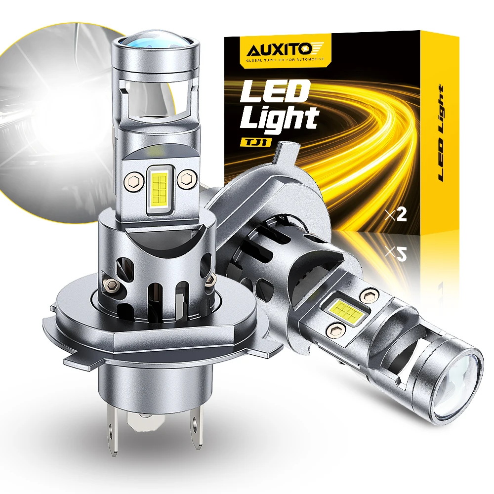 

2X AUXITO H4 Bi LED Прожектор Canbus с HD-объективом Турбо-налобный фонарь Высокий и низкий свет Белый CSP 12 В Лампа с левым рулем