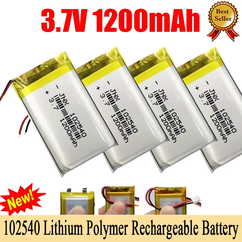 Lipo 102540 Lithium Battery 3.7V 1200mAh Polymer Batteries for Gps Locator Mp3/Mp4 Medical Beauty Equipment Rechargeable Cell