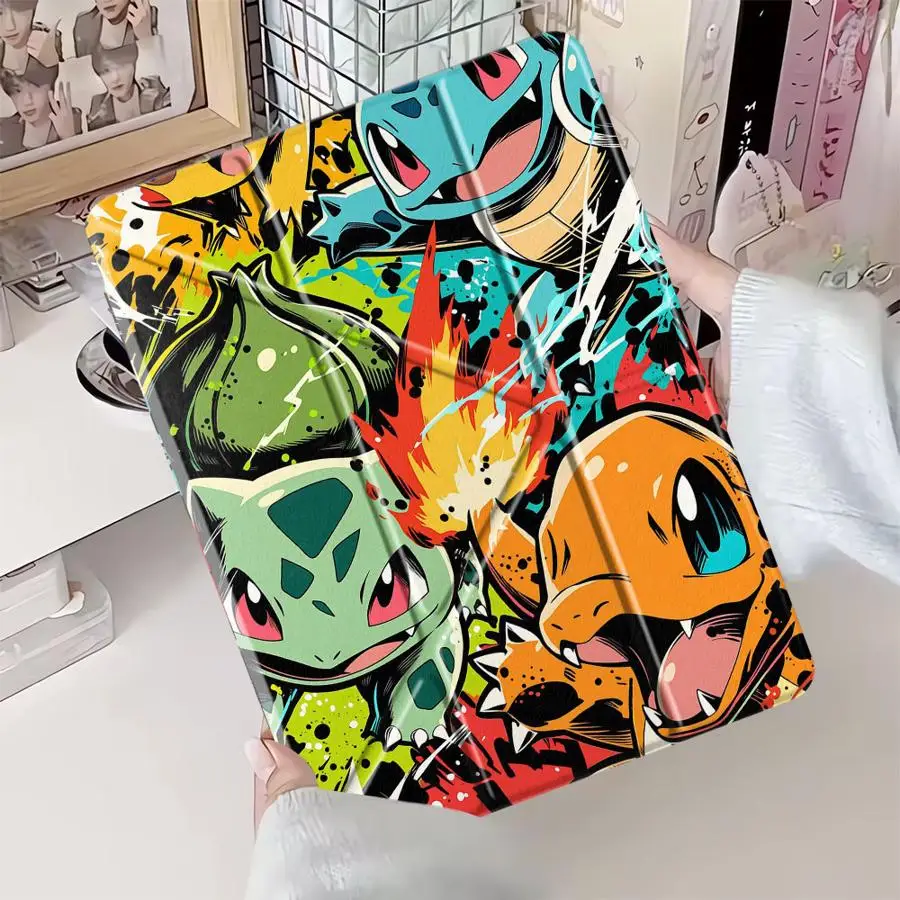 Etui na tablet z motywem anime Pokemon dla iPad Pro 11, 10, 9, 8, 7 generacji, 12.9 cala, Mini 6, 7, Pro 2025, Air 4, 5, M3, M2, 1, 2, M4, 11 cali z uchwytem — zdjęcie produktu 5