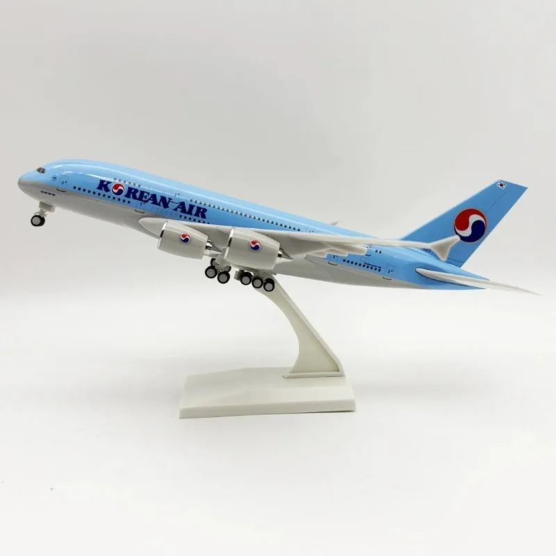 A380 Korean Airways 30cm Airplane Model Diecast Plane Model Kit 1/250 Scale Aircraft Aviation Gift For Collection With Stand