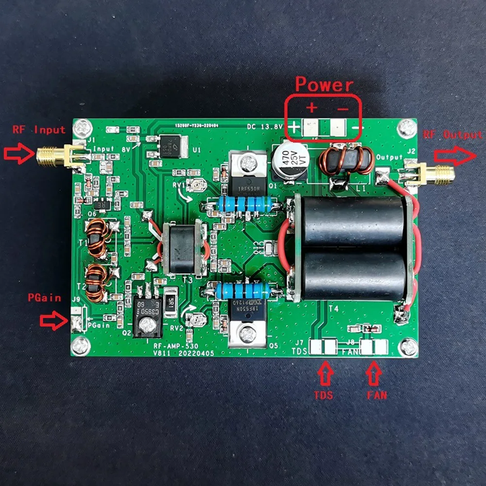 Imagem -02 - Linear High Frequency hf rf Amplificador de Potência Onda Curta Estação de Rádio Transmissão de Energia sem Fio Kit Faça Você Mesmo 45w 328mhz