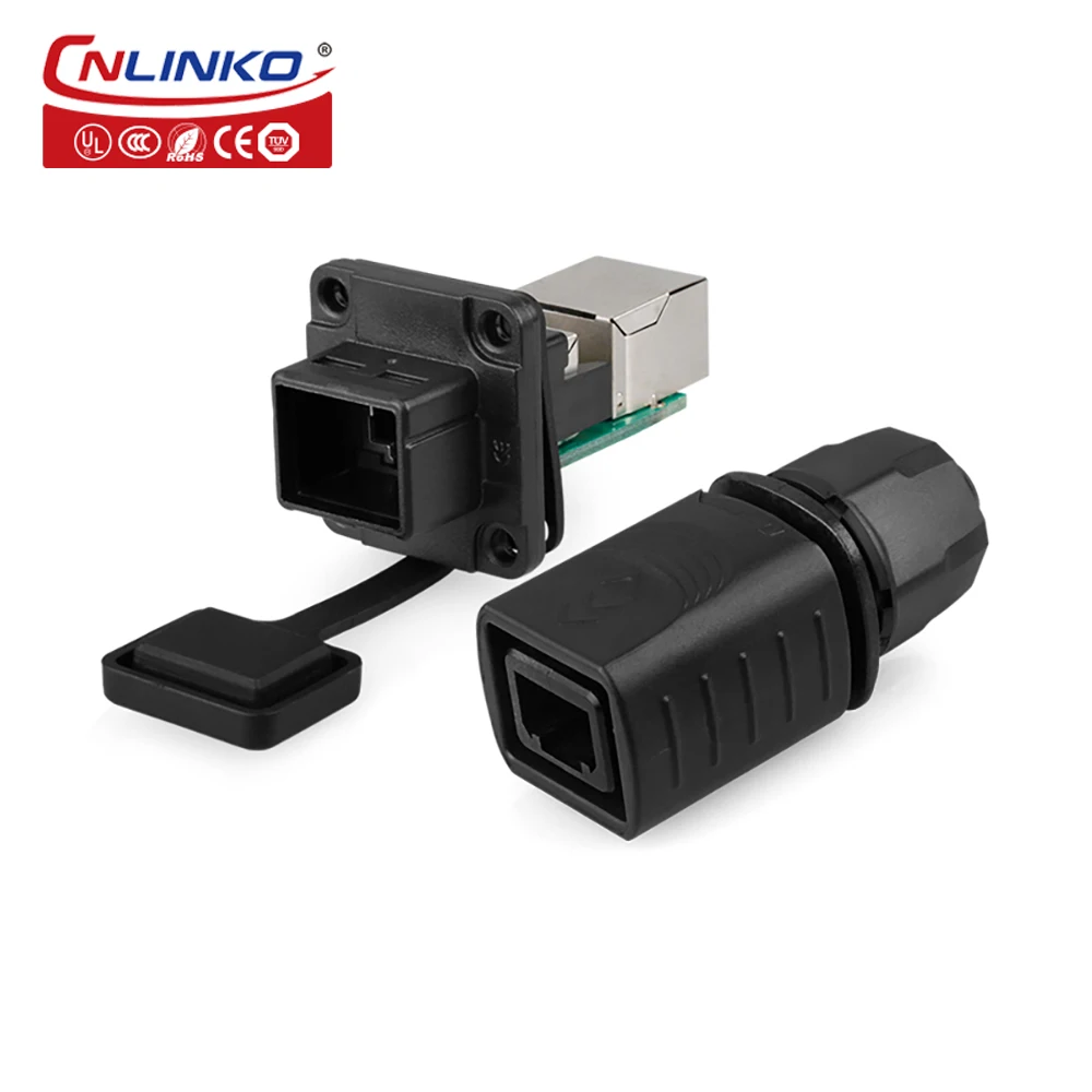 IP67 Waterproof RJ45 Connector Plug to Socket Panel Mount Connector RJ45 Network Cable RJ45 Male Cat6 Connector