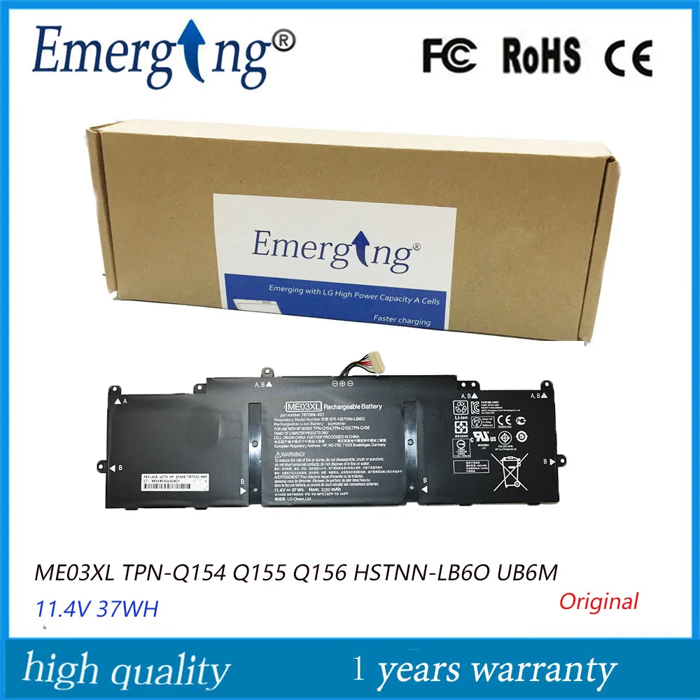 

11.4V 37WH Original New Laptop Battery ME03XL for HP Stream 11 13 Series 11-d004TU d005TU 6TU 787521-005 HSTNN-UB6M TPN-Q154