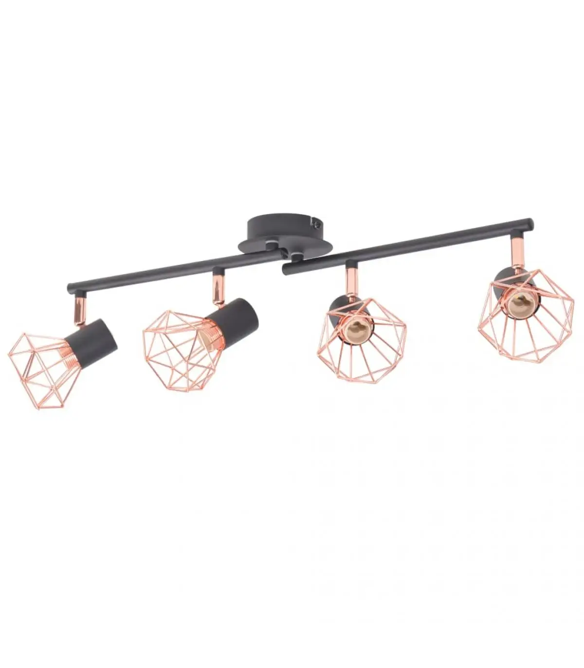 Ceiling sconces ceiling lamp with 4 lights E14 black and copper