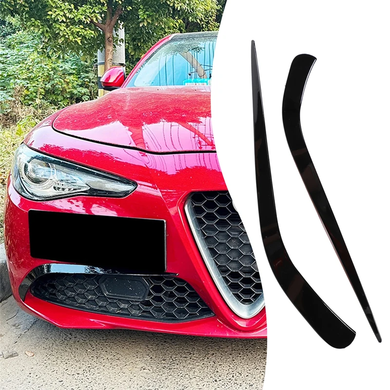 

2piece set ABS Black For Alfa Romeo Giulia 2017-2020 Car Front Bumper Side Air Vent Decorative Cover Sticker Car Accessories