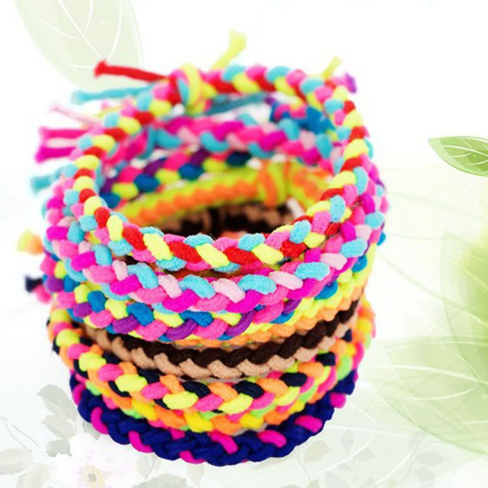 20Pcs Fluorescent Elastic Hair Ties Colorful Stretch Hair Rope Ponytail Holders for Women Everyday style (Random Color)