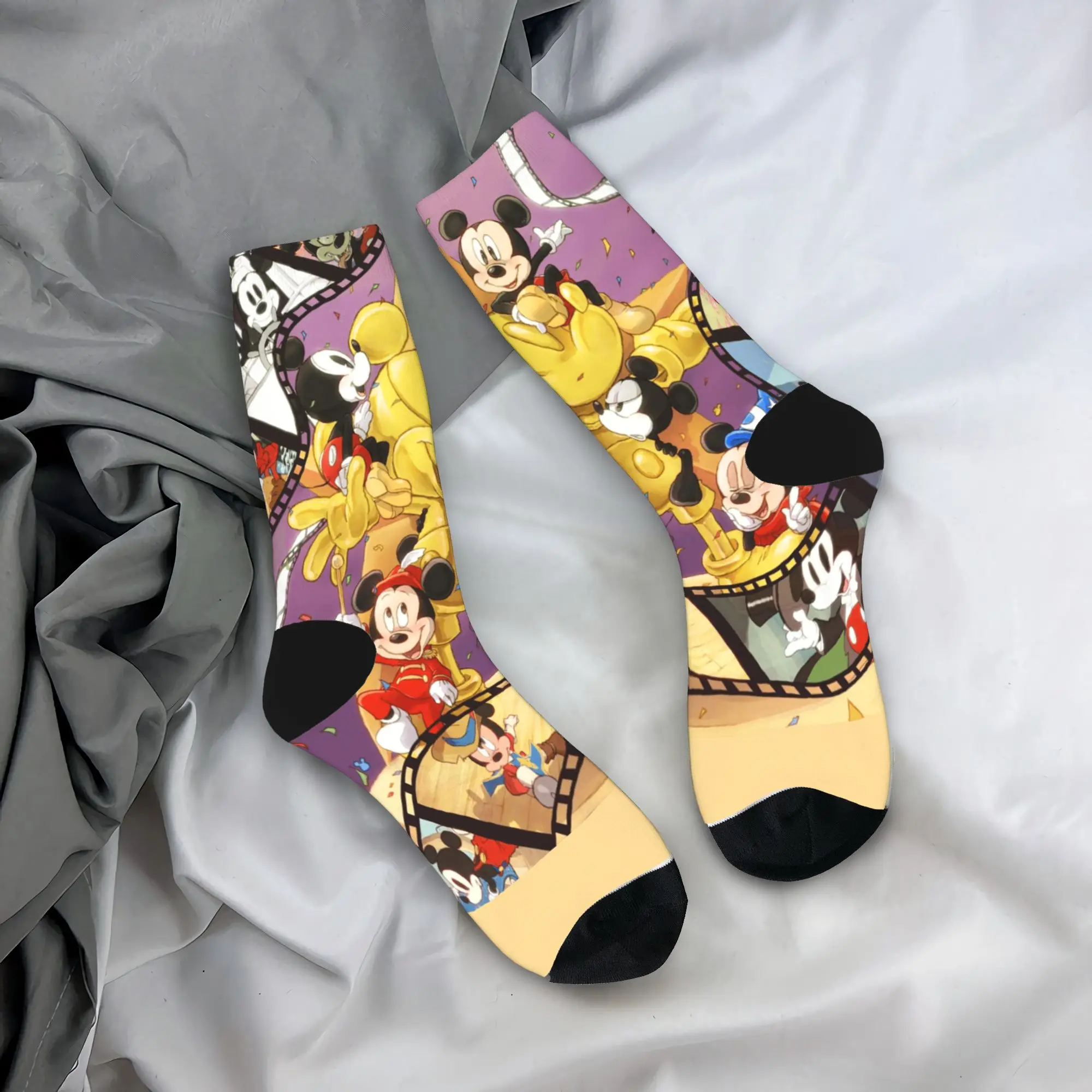 

Чулки с Микки Маусами и друзьями, дизайнерские повседневные носки, зимние нескользящие носки, мужские средние мягкие носки для бега
