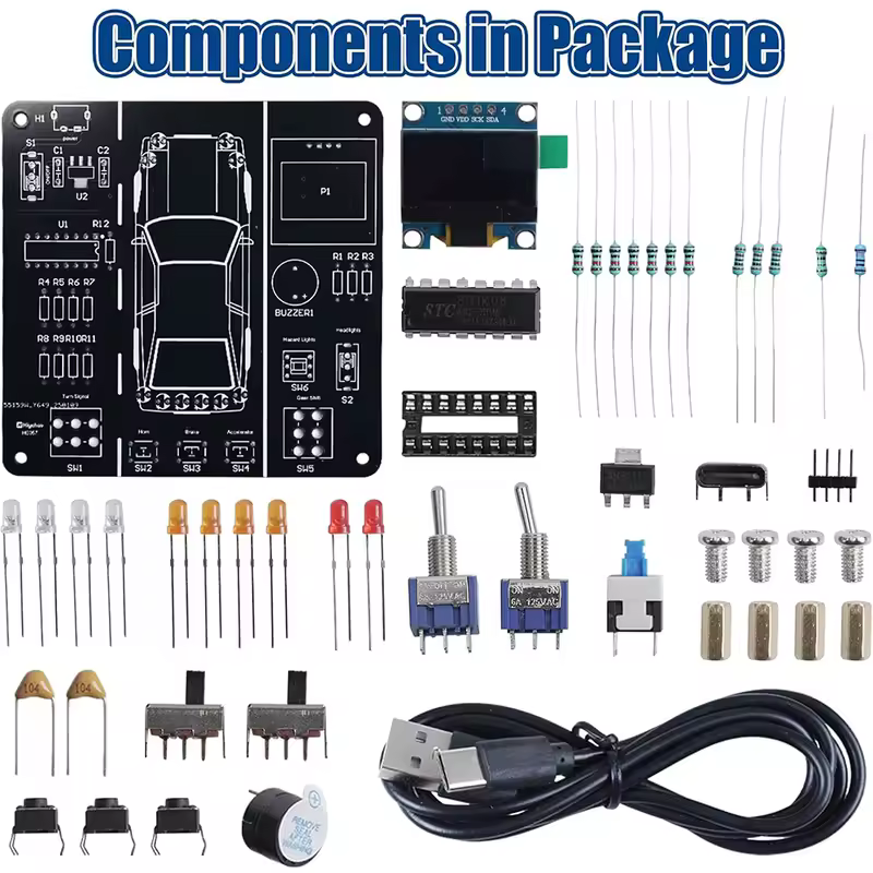 DIY Electronics Project Car Driver Simulator Kit STEM Soldering Practice Car Driving Simulation Solder Kit for School Learning - Image 2