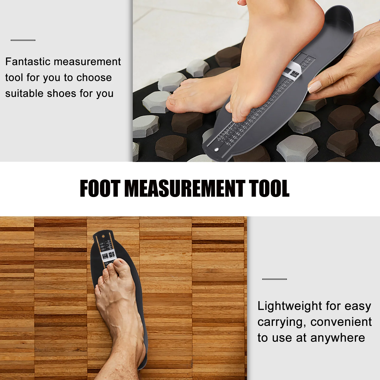 

1Pcs Foot Measuring Device Adult Foot Length Gauge Lightweight Portable Tape Measure Adult Feet Sizer Uk Eu Size Accurate Tool