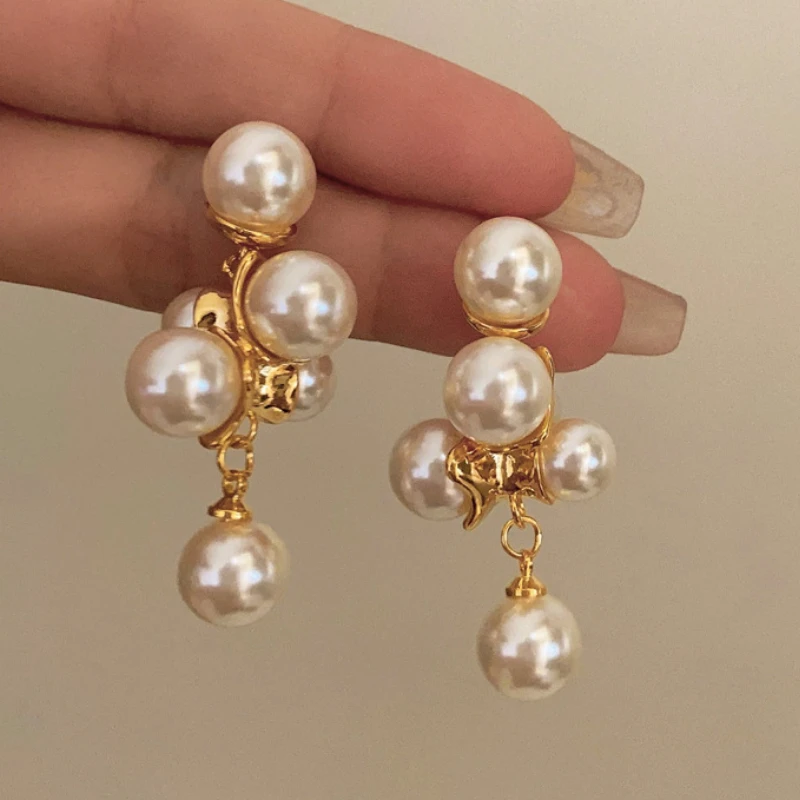 Fashion Jewelry Vintage Temperament Simulated Pearl Dangle Earrings For Girl Women Gifts Fine Design Ear Accessories Hot Selling