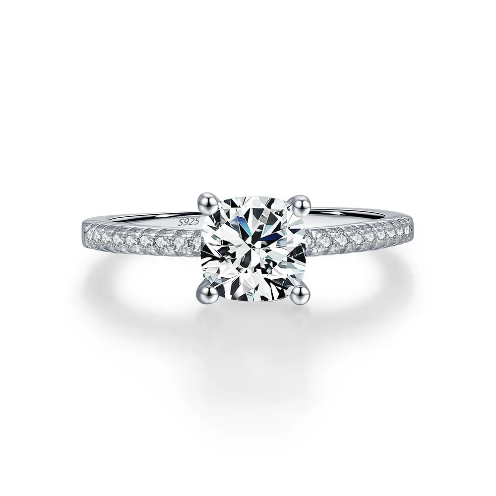 

Apexelle Luxury Jewelry 925 Sterling Silver Rings 1ct Moissanite Ring Four Prong Setting Daily Wear Fine Jewelry