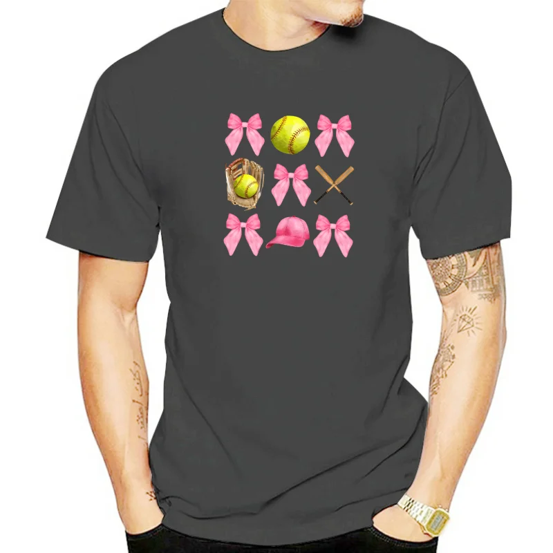 

2025 Fashion Baseball Bats Summer Casual Bow Tie Baseball Print Women T-Shirt Crewneck Casual