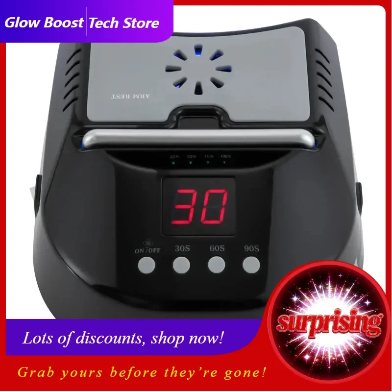 

NYPopular Аккумуляторная 72 Вт Беспроводная УФ-светодиодная лампа для ногтей Гелевая сушилка для ногтей со встроенным вентилятором