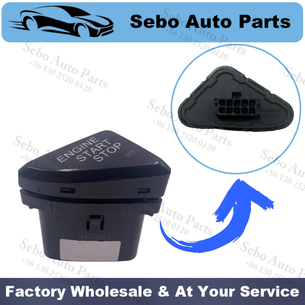 Bouton de démarrage/arrêt du moteur 5478051, interrupteur de démarrage à une touche pour New Brilliance V3 Brilliance Zhonghua