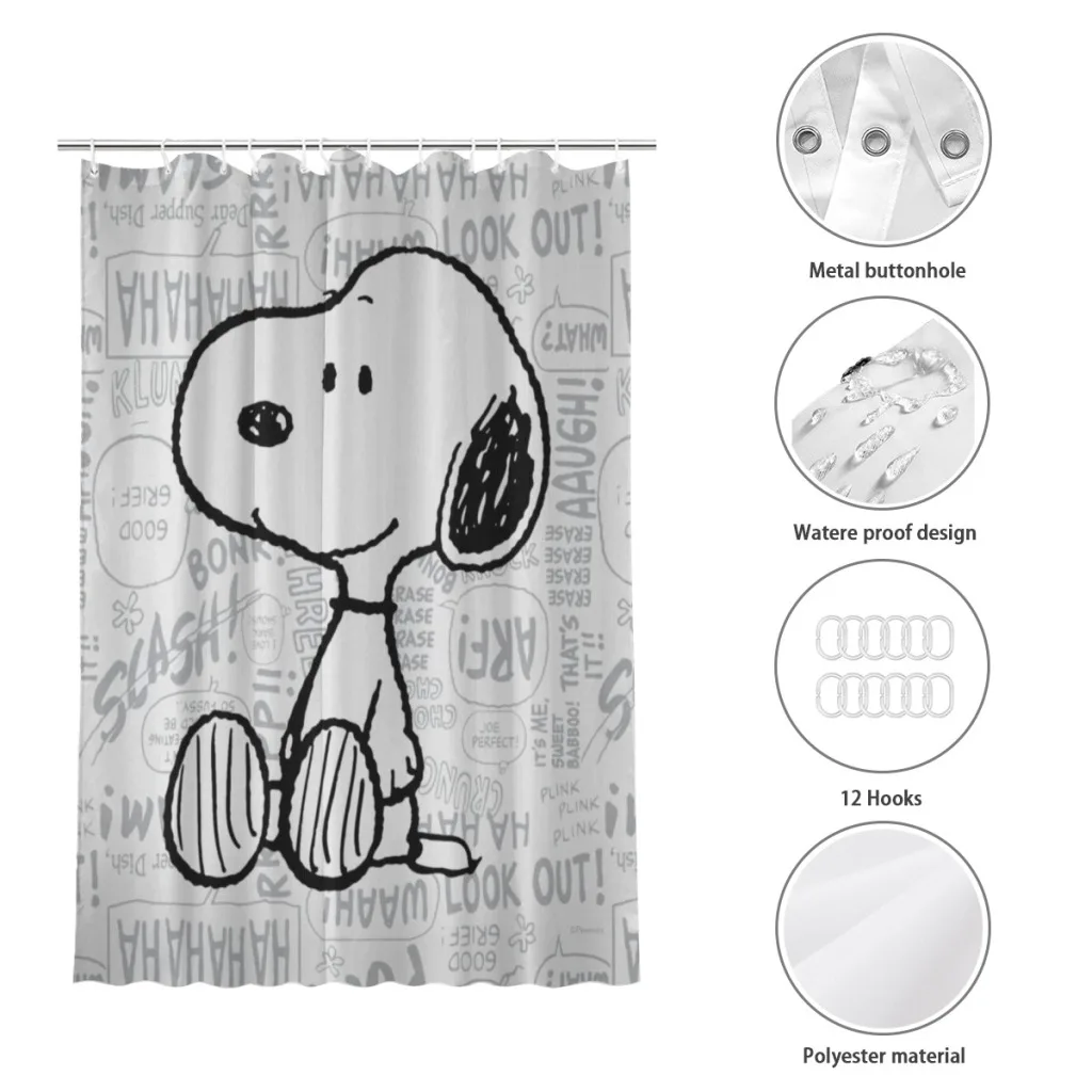 Snoopy Unique decor Modern Fabric Bathroom Shower Curtains art design Curtain