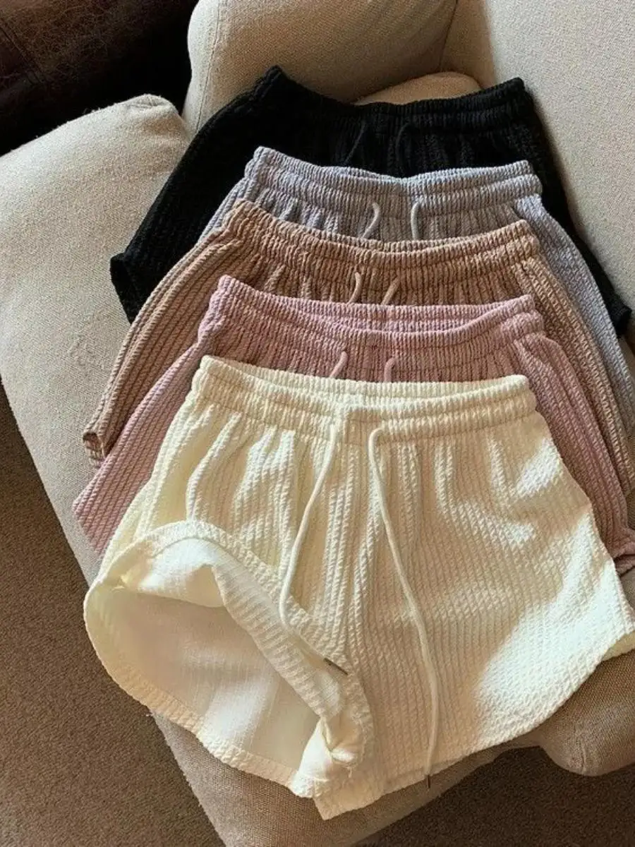 High Waist Wide Leg Short Pants Women's Fitness Running Shorts Summer Thin Loose Casual plus Size Student Sports Thermal