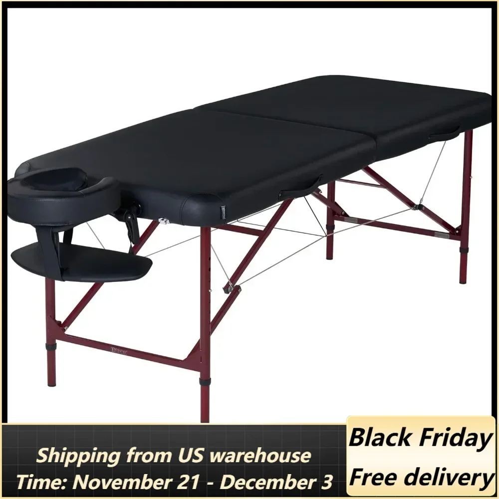 

Massage Table, Lightweight Portable Massage Table Package- Tattoo Table- Spa Bed (Black, Maroon)