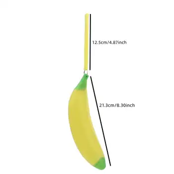 黃色香蕉零錢包可愛新奇有趣矽膠便攜多功能鉛筆盒錢包鑰匙零錢包sac femme 10 最佳銷售 矽膠錢包 - №5