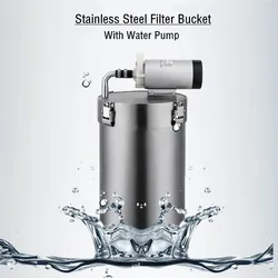 Stainless Steel Aquarium Canister Filters Mini Table Top Fish Tank External Filter Barrl with Water Pump ADA Style для аквариума