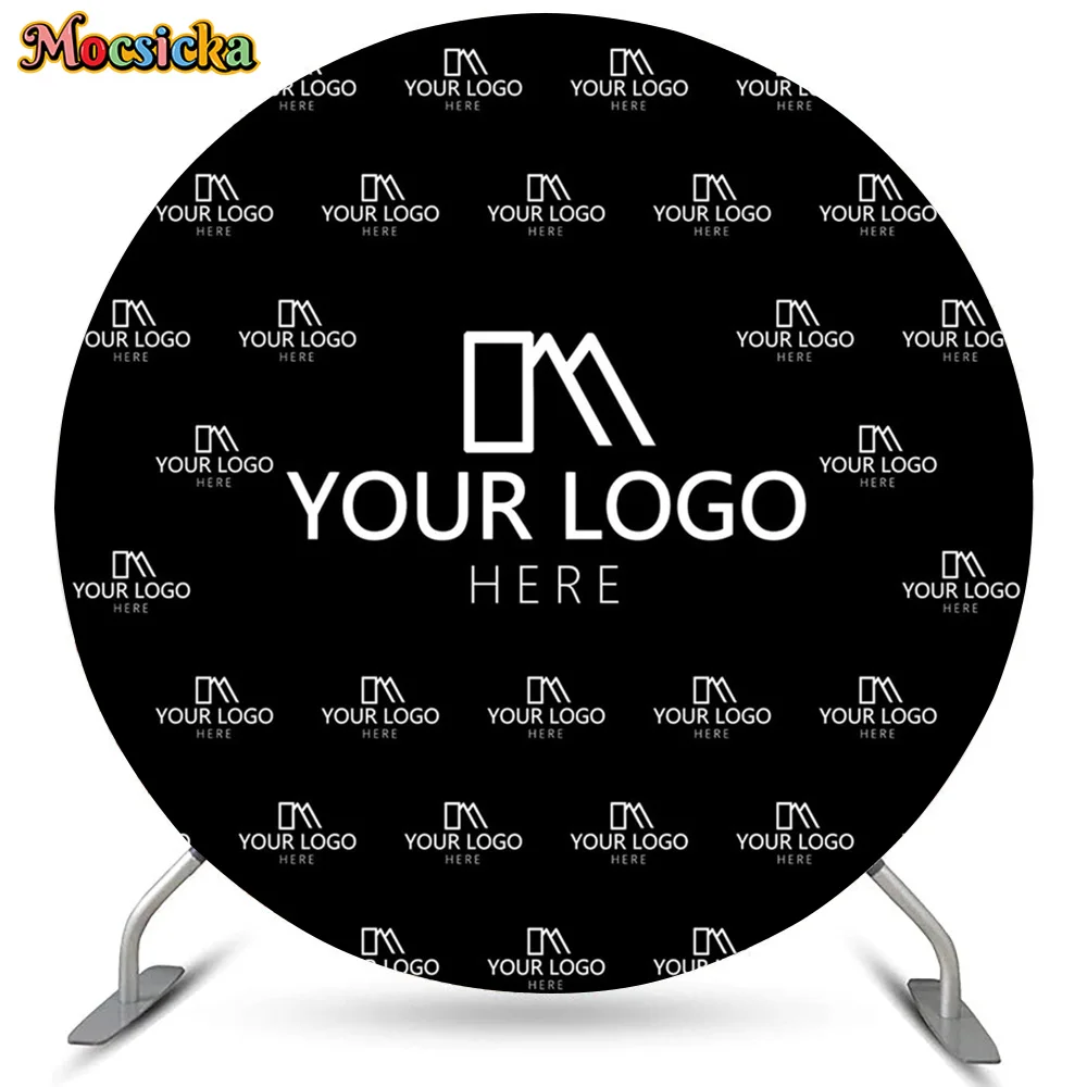 Mocsicka Round Circle Cover Your Name Custom Decoration Backdrop Bridal Shower Cake Smash Newborn 1st Birthday Party Photoshoot