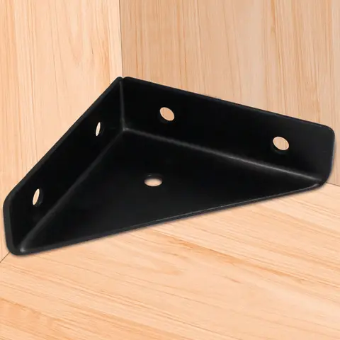 Hörnstöd i höger triangel vit grå svart, trä Möbelhörnkoppling Fästelement Lämpliga för sängar, skåp 12 best sales träkoppling - №5