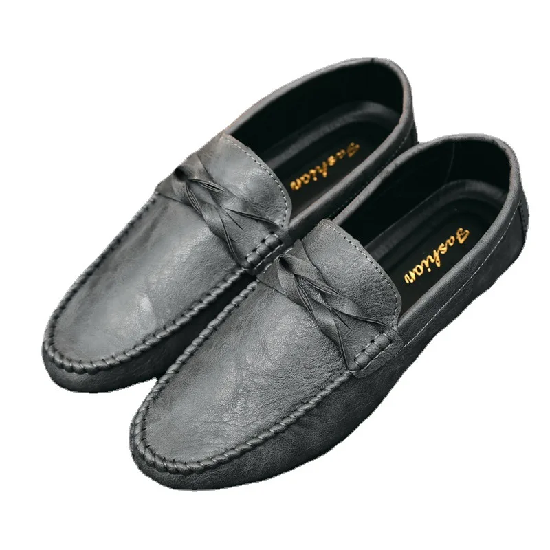 Men's Casual Shoes PU Leather Mens Classic Retro Buckle Loafers Moccasins Men Comfortable Outdoor Driving Flats Shoes