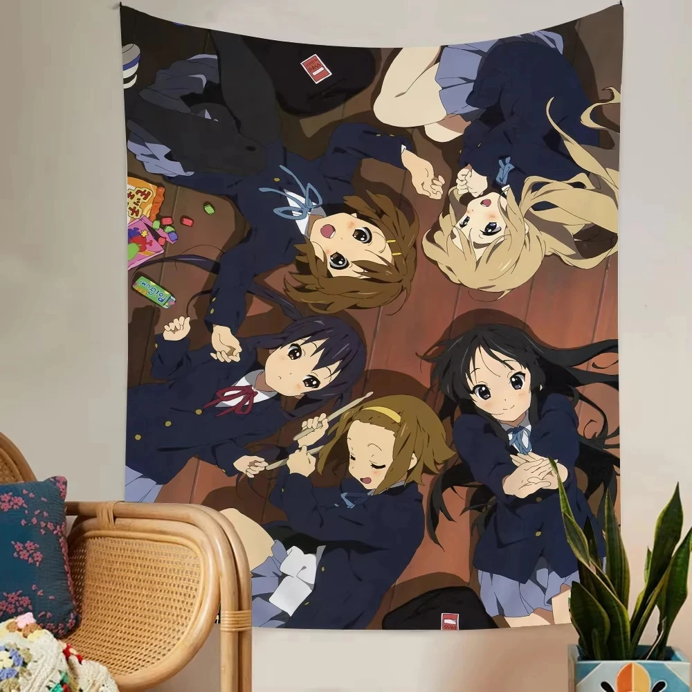 MINISO Bohemian Kawaii Japanese Anime Music Print Large Wall Tapestry Hippie Decorative Tapestry Gift Indian Buddha Wall Decor W