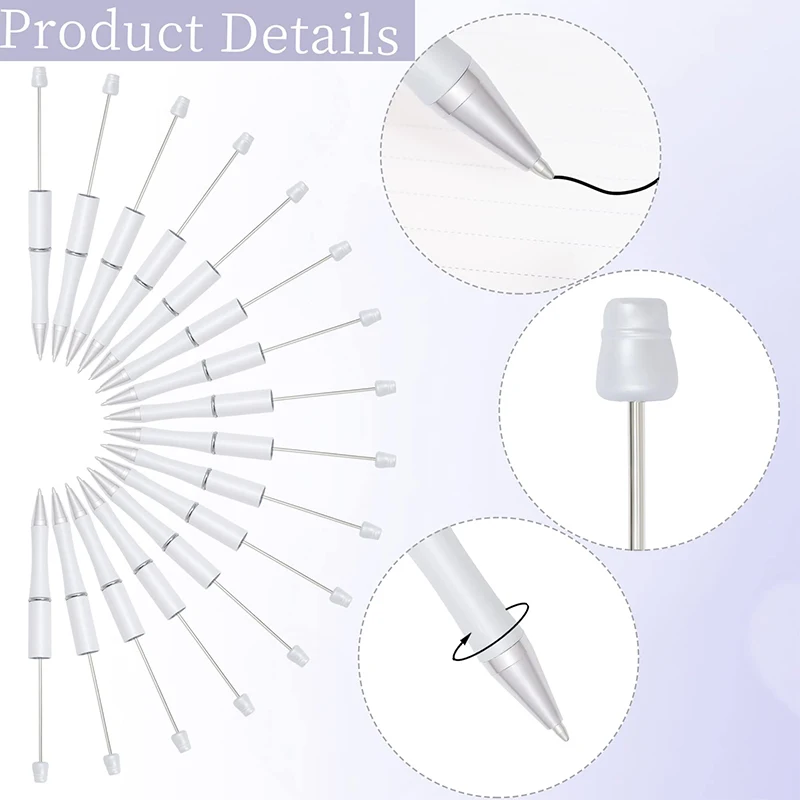 플라스틱 구슬 볼펜, 검은색 잉크, 귀여운 DIY 펜, 사무실 학교 용품, 선물용 구슬 펜, 10-100 개