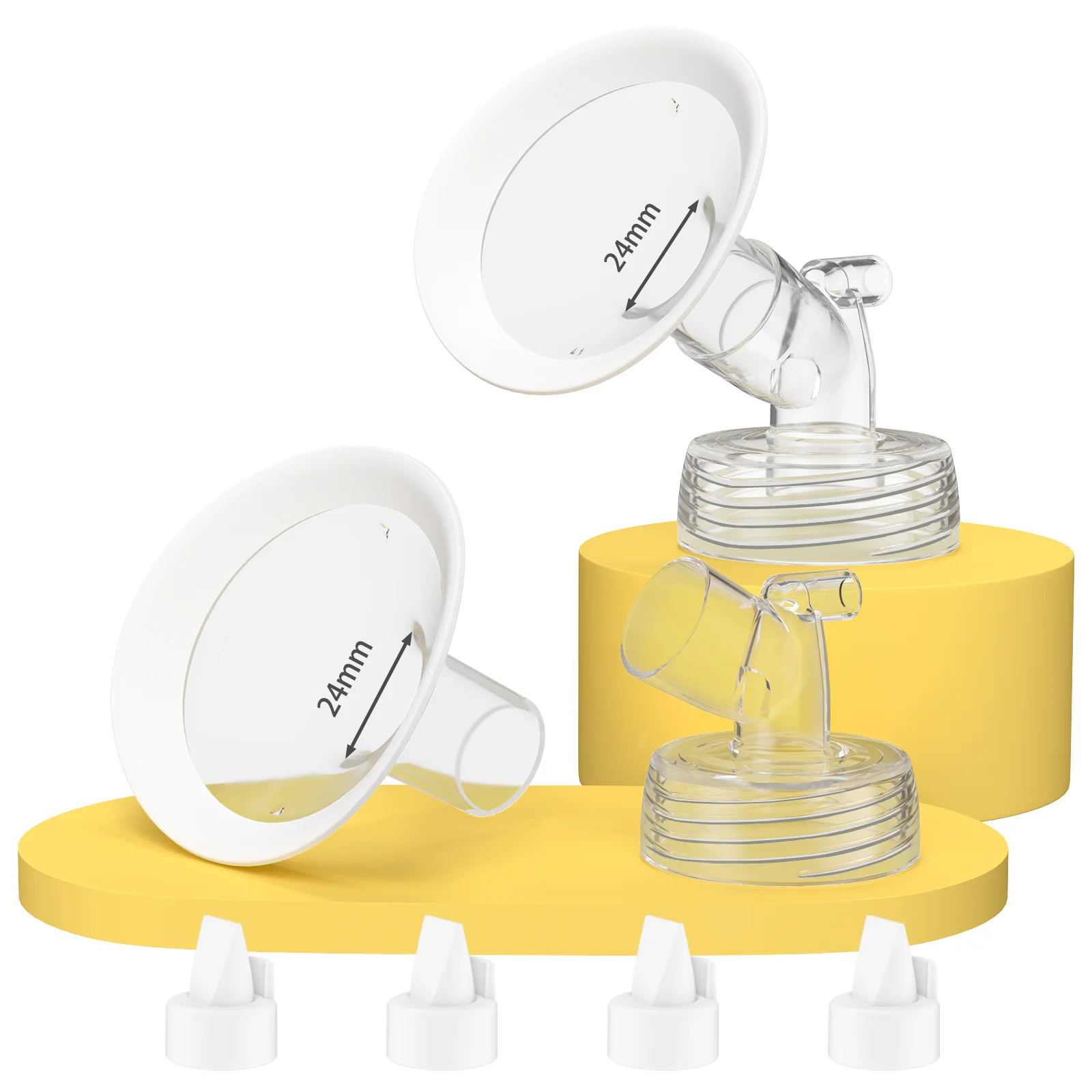 oval-soft-rim-flange-with-widemouth-connector-and-4pcs-duckbill-valves-compatible-with-spectra-s2-s1-9-plus-breast-pump-parts