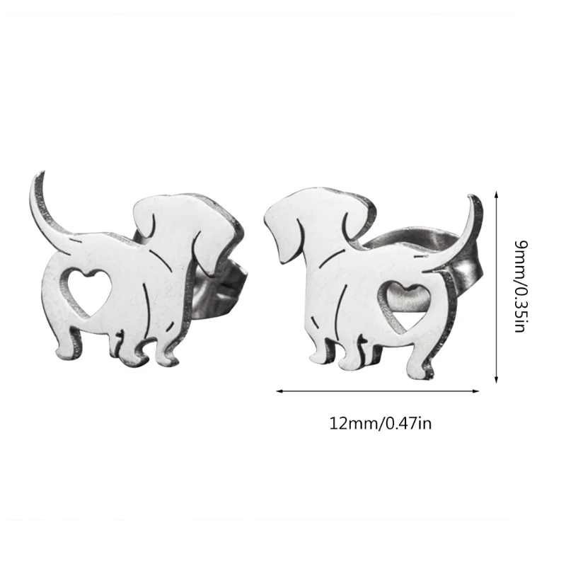 2023 New Dachshund Earring Unique Animal Fashion Ear Jewelry Pet Dog Ear Studs Dachshund Ear Pins Alloy Material for Daily