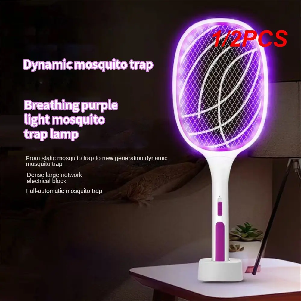 

1/2PCS Two-in-One 10 LED Trap Mosquito Killer Lamp 3000V Electric Bug Zapper USB Rechargeable Summer Fly Swatter Trap Flies