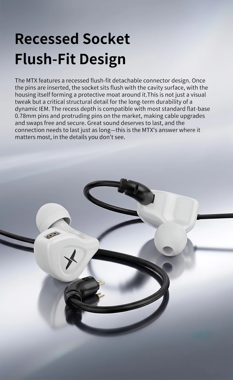 TRN MTX 10mm Dual Magnetic Dynamic IEM Bass Earbud 0.78mm 2Pin Detachable Earphone Cable for Music and Gaming