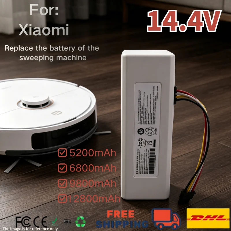 

For xiaomi 14.4V 5200mAh/6800mAh/9800mAh/12800mAh Li-ionb attery pack replaceable battery