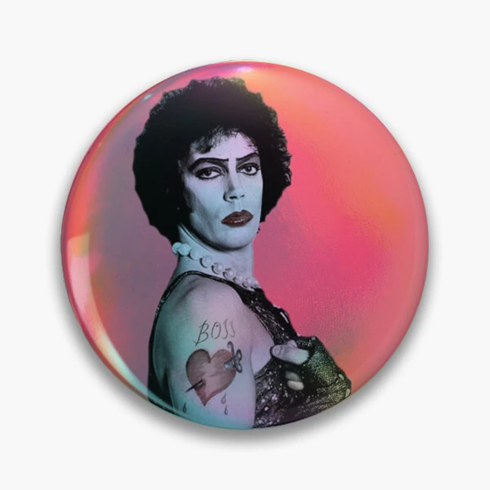 Frank-N-Furter Pin Holographic Star Heart Pin Brooches Laminated Button Fashion Accessory