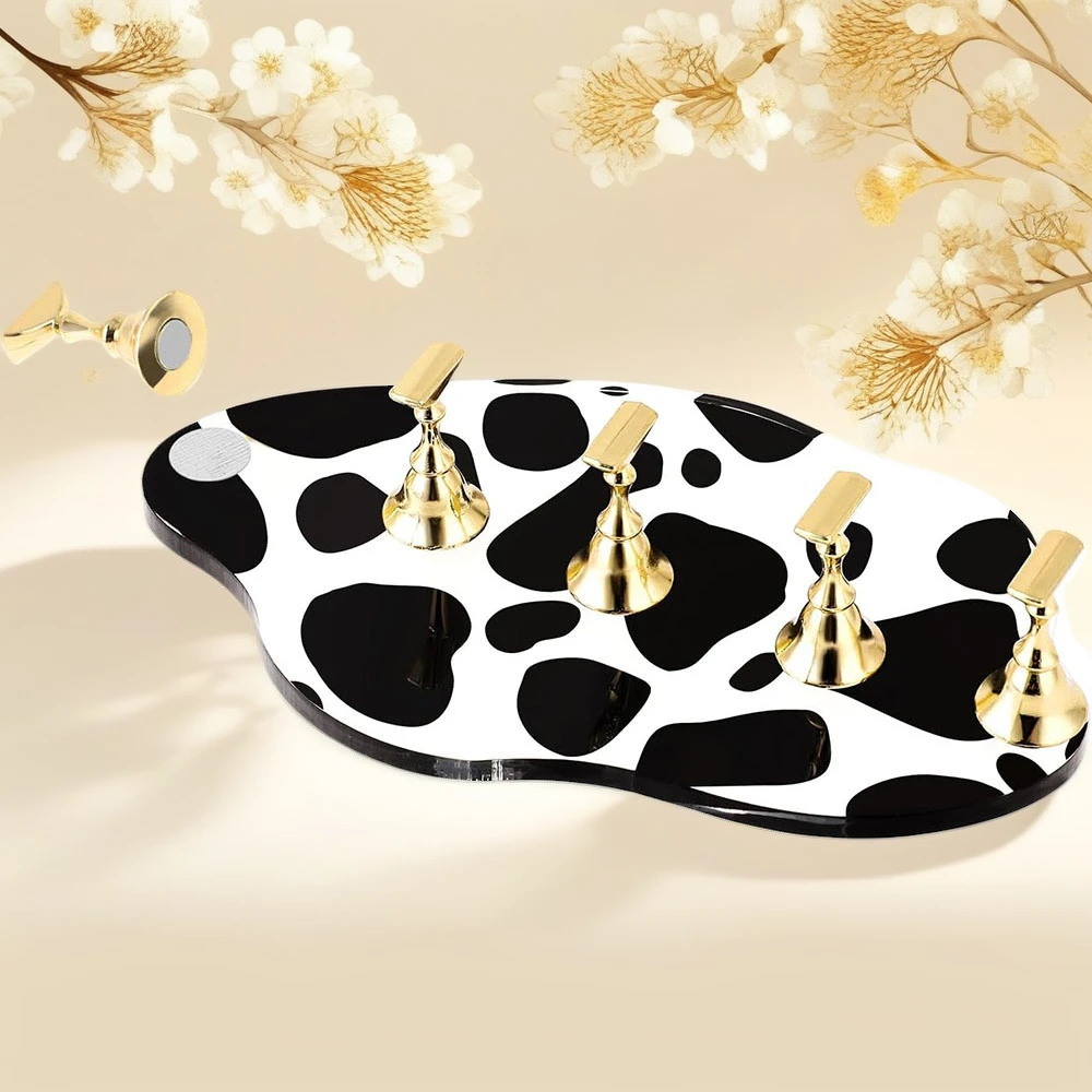 

Acrylic Nail Stands for Press on Nail Kit Nail Holder Painting Nails Golden Alloy Holder Magnetic Display Practice Stand