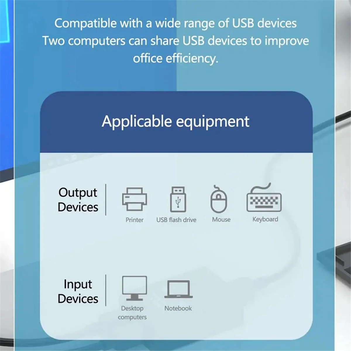 2 Ports USB2.0 Hub USB Switch Printer Sharer Two Computers Share A Usb Device 2 in 1 Out USB Splitter Share U Disk